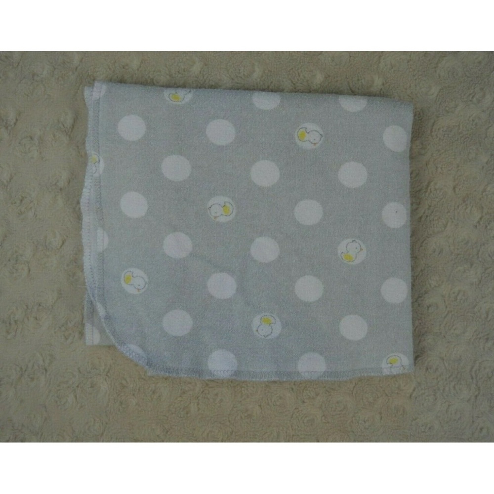 Just One You by Carter's Polka Dot Duck Baby Receiving Blanket Gray White Yellow